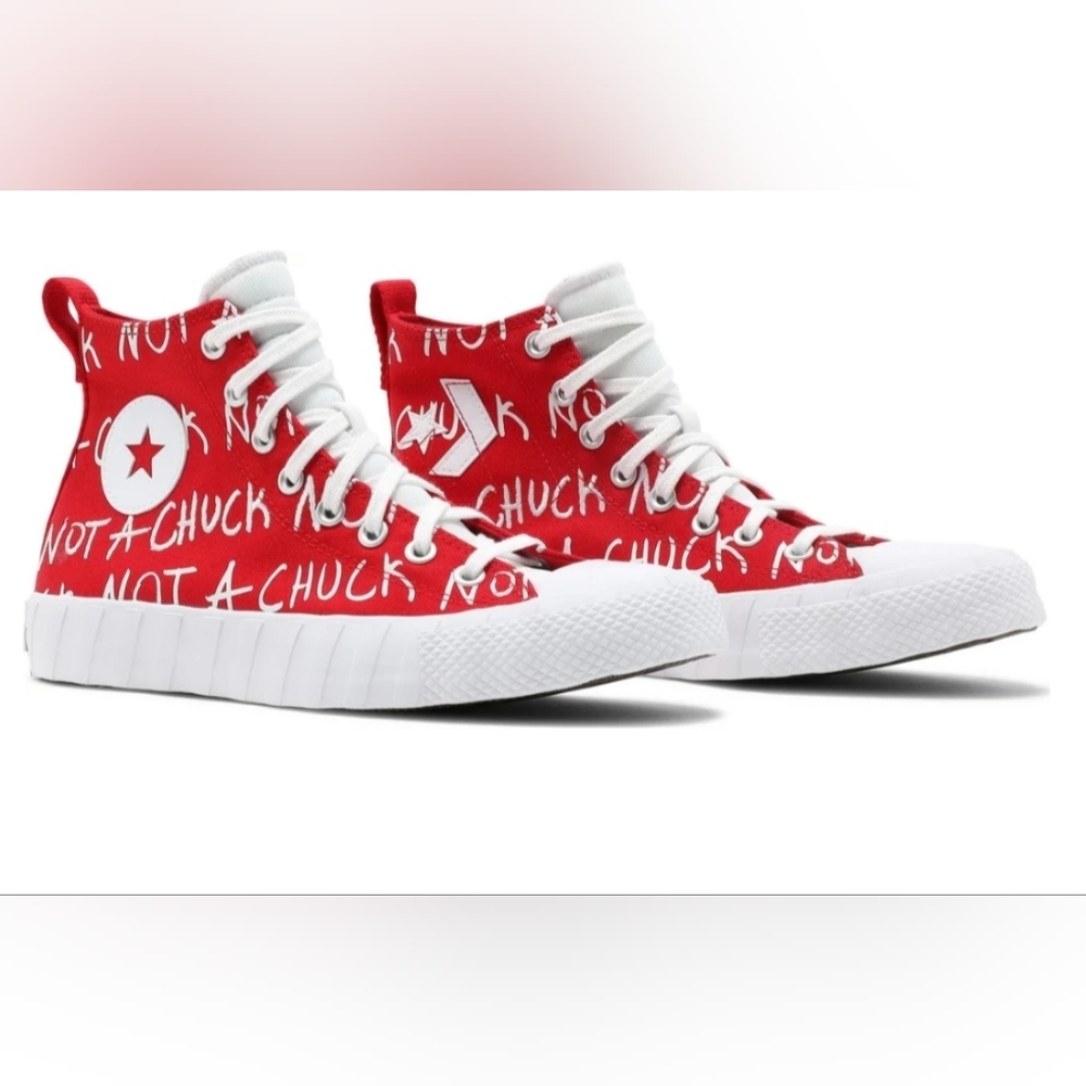 Converse Red and White High-Top Sneakers